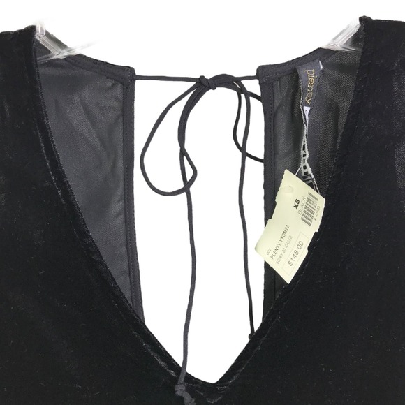 Plenty By Tracy Reese Women's Sexy Blouse Cold Shoulder Black Velvet‎ Sz XS NWT - Picture 6 of 12